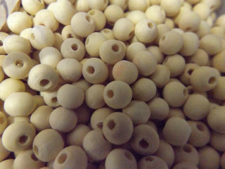 Wood (Raw Natural Pale Sand) 8mm Round (20g bag/ approx 125 beads).