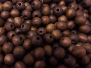 Wood Beads (Matte Finish) Dark Coffee Brown (with interesting banding) 8x7mm  *
