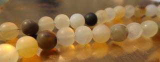 Agate (Natural Frosted)  (See Drop Down for Size Options)  15" Strand