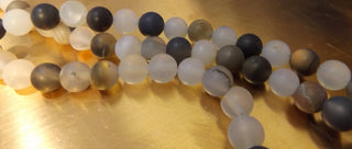 Agate (Natural Frosted)  (See Drop Down for Size Options)  15" Strand