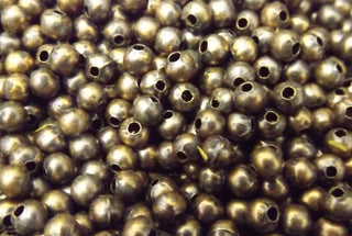 Spacer (Iron)  Beads (4 mm with a 2 mm hole).  Antique Bronze Color  *approx 750 beads/ 2 oz bag