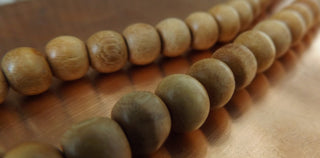 Indonesian / Bali Wood Beads (Vegetable Dyed Wood) 9-10mm rounds *Wheat (approx 55 Beads)