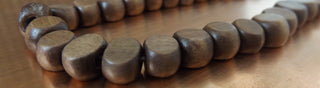 Indonesian / Bali Wood Beads (Vegetable Dyed Wood) 9-10mm Coin(ish) *Coconut Brown (approx 45 Beads)