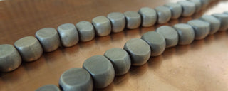 Indonesian / Bali Wood Beads (Vegetable Dyed Wood) 9-10mm Coin(ish) *Grey Wood (approx 45 Beads)