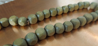 Indonesian / Bali Wood Beads (Vegetable Dyed Wood) 9-10mm Squared Rounds *Moss (approx 45 Beads)
