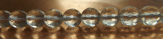Natural  Quartz Crystal ( 8 mm FACETED Rounds).  15" Strand (approx 48 Beads)