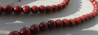 Glass Round (Brick House Red)  15" strand (8 mm Beads)  (approx 52 Beads)