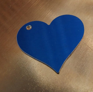 Aluminum "Heart w/ Side Hole" Stamping Blank.  (Packed 10) 0.032" thick and 1.1'' wide x 1'' high (See drop down for finish options)