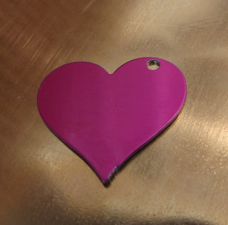 Aluminum "Heart w/ Side Hole" Stamping Blank.  (Packed 10) 0.032" thick and 1.1'' wide x 1'' high (See drop down for finish options)