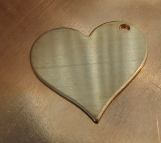 Bronze "Heart w/ Side Hole" Stamping Blank.  (Packed 5) 0.032" thick and 1.1'' wide x 1'' high