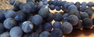 Sodalite ( Frosted Natural Rounds)  16" Strand (See Drop Down for Size Options)