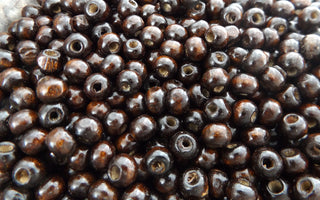 Wood Beads (1 oz bag/ approx 280 Beads)  Dark Wood *6/7mm size
