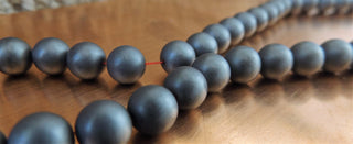 Hematite (Frosted Round Beads) 8mm Size.   15" Strand (approx 50 Beads)