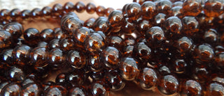 Glass (Crackle) Rounds *Rich Brown   Rounds 8 mm