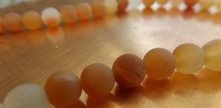 Carnelian (Deep Sun Orange) 8mm  (FROSTED) *Approx 49 Beads