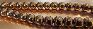 Hematite (Red Copper Plated Round Beads) 10 mm Size.   15" Strand (approx 42 Beads) *Non Magnetic