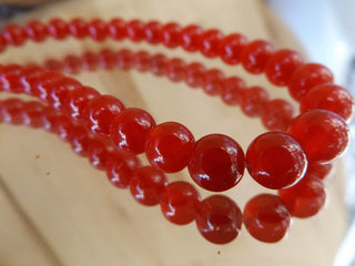 Jade (Dyed RED) 8mm Round (approx 49 Beads)