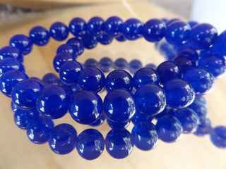 Jade (Dyed Navy Blue) 8mm Round (approx 49 Beads)