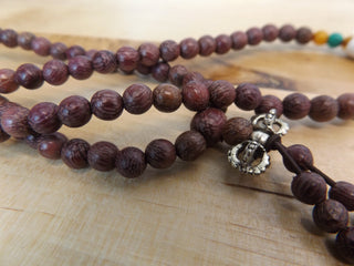 Wood (Rose Red Sandalwood) *6 mm Rounds (approx 108 Beads).  (includes guru bead)