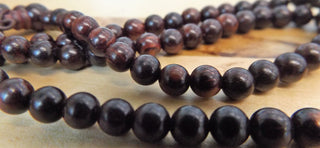 Wood (Cocobolo) 6 mm Rounds (approx 108 Beads).