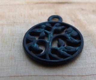 Antique Bronze Green *Tree of Life Charm  (18mm x 15 x 1.5 mm.  Hole 2mm) *See Drop Down for Options