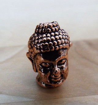 Alloy 3D Buddha Head Beads, (Rose Gold Color), 13x9x10mm, Hole: 1.5~2mm  *See Drop Down for options