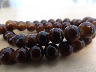 Glass Rounds *Rich Brown Saddle.   8 mm.  *Approx 52 Beads