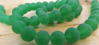 Jade (Natural Malaysian Green) 8mm Round (approx 49 Beads) *Frosted