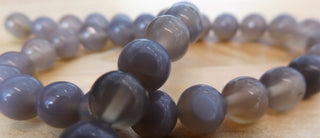 Natural Shades of Grey Agate Beads.  ( 8mm Rounds) approx 47 beads