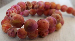 Agate (Crazy Agate)  (8mm rounds) 15.5" strand.  approx 43 beads.  *Frosted Multi's (August Flowers))