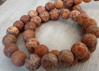 Agate (Crazy Agate)  (8mm rounds) 15.5" strand.  approx 43 beads.  *Frosted Multi's (South West Dirt)