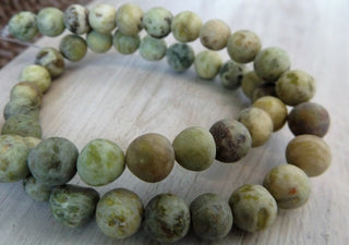 Agate (Crazy Agate)  (8mm rounds) 15.5" strand.  approx 43 beads.  *Frosted Multi's (Freshest Spring Green/Yellow)