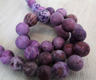 Agate (Crazy Agate)  (8mm rounds) 15.5" strand.  approx 43 beads.  *Frosted Multi's (Fuschia Fizz)