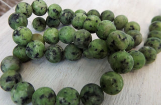 Agate (Crazy Agate)  (8mm rounds) 15.5" strand.  approx 43 beads.  *Frosted Multi's (Army Greens)
