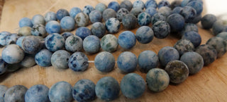 Agate (Crazy Agate)  (8mm rounds) 15.5" strand.  approx 43 beads.  *Frosted Multi's (Hues of Blues)