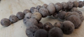 Agate (Crazy Agate)  (8mm rounds) 15.5" strand.  approx 43 beads.  *Frosted Multi's (Earthy Taupes)