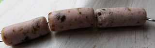 Sand Cast African Recycled Glass   (softest Pink Hue with Brown Specs) * 3 Beads