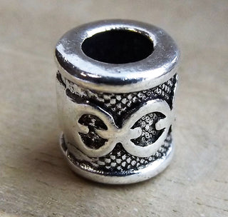 (Metal Bead/ Spacer), Antique Silver Color,  *Packed 5  (approx 10 x 10 x Hole 5.5mm)