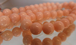 Jade (Creamy Peachy Pink) 8mm Round (approx 49 Beads)