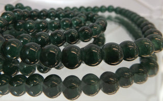 Glass (Crackle) Rounds *Forest Green  Rounds 8mm