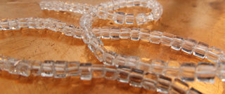 Cube (Faceted Glass)  Clear (3 x 3 x 3 mm)  (approx 100 beads)