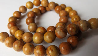 Wood Lace Stone (Jasper)  Browns/Tan  *8mm Size.  Approx 48 beads