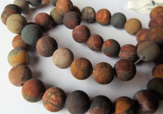Natural Picasso (Jasper)  Frosted/ Matte *8mm Size.  Approx 48 beads