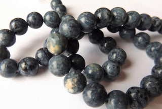Agate Crazy Agate *Blues and More Blues.   (8mm Rounds)  Approx 48 Beads