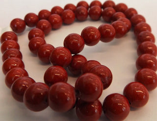 Fossil (8mm Rounds) *Approx 48 Beads  *Deep Red