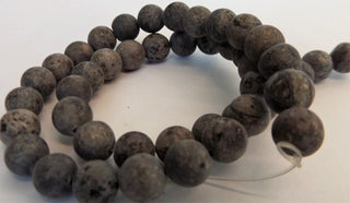 Agate (Crazy Agate)  (8mm rounds) 15.5" strand.  approx 43 beads.  * (Muted Matte Taupy Mauve)