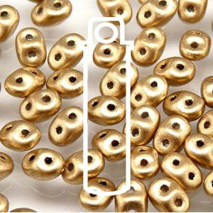 SuperDuo *Crystal Bronze Pale Gold  (Czech)  2.5 x 5mm  *24 gr tube - Mhai O' Mhai Beads
