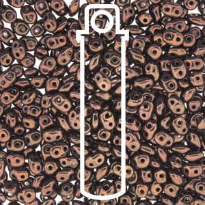 SuperDuo *Jet Bronze  (Czech)  2.5 x 5mm  *24 gr tube