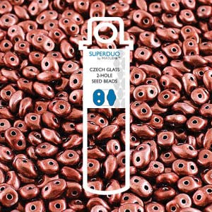 SuperDuo *METALUST BURNT COPPER  (Czech)  2.5 x 5mm  *24 gr tube - Mhai O' Mhai Beads
