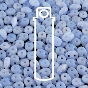 SuperDuo *OPAL BLUE MAT  (Czech)  2.5 x 5mm  *24 gr tube - Mhai O' Mhai Beads
